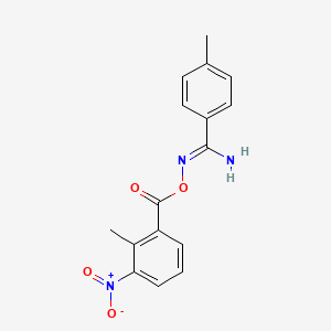 molecular formula C16H15N3O4 B3906988 4-methyl-N'-[(2-methyl-3-nitrobenzoyl)oxy]benzenecarboximidamide 