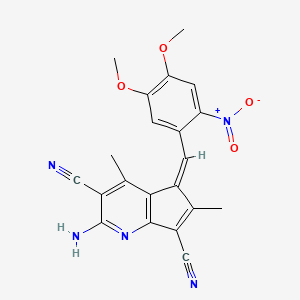 molecular formula C21H17N5O4 B3906989 2-amino-5-(4,5-dimethoxy-2-nitrobenzylidene)-4,6-dimethyl-5H-cyclopenta[b]pyridine-3,7-dicarbonitrile 