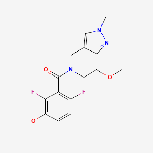 molecular formula C16H19F2N3O3 B3907016 2,6-difluoro-3-methoxy-N-(2-methoxyethyl)-N-[(1-methyl-1H-pyrazol-4-yl)methyl]benzamide 