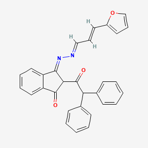 molecular formula C30H22N2O3 B3907021 3-(2-furyl)acrylaldehyde [2-(diphenylacetyl)-3-oxo-2,3-dihydro-1H-inden-1-ylidene]hydrazone 