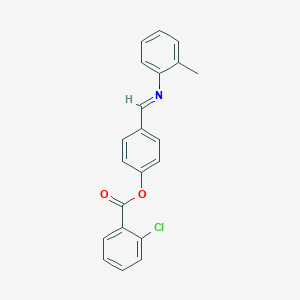 molecular formula C21H16ClNO2 B390703 4-{[(2-Methylphenyl)imino]methyl}phenyl 2-chlorobenzoate 