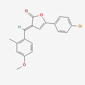 molecular formula C19H15BrO3 B3907035 5-(4-bromophenyl)-3-(4-methoxy-2-methylbenzylidene)-2(3H)-furanone CAS No. 6030-12-2