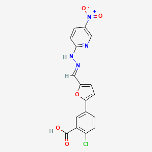 2-chloro-5-{5-[2-(5-nitro-2-pyridinyl)carbonohydrazonoyl]-2-furyl}benzoic acid