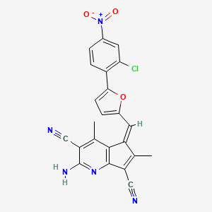 2-amino-5-{[5-(2-chloro-4-nitrophenyl)-2-furyl]methylene}-4,6-dimethyl-5H-cyclopenta[b]pyridine-3,7-dicarbonitrile