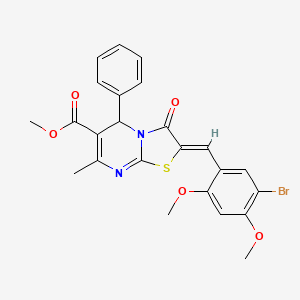 molecular formula C24H21BrN2O5S B3907069 methyl 2-(5-bromo-2,4-dimethoxybenzylidene)-7-methyl-3-oxo-5-phenyl-2,3-dihydro-5H-[1,3]thiazolo[3,2-a]pyrimidine-6-carboxylate 