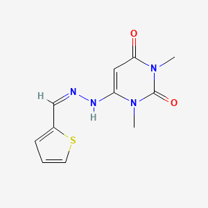 molecular formula C11H12N4O2S B3907073 2-thiophenecarbaldehyde (1,3-dimethyl-2,6-dioxo-1,2,3,6-tetrahydro-4-pyrimidinyl)hydrazone 