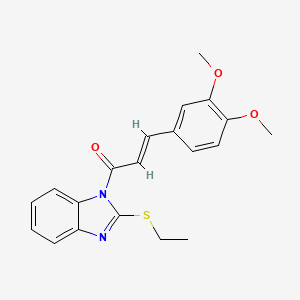 molecular formula C20H20N2O3S B3907097 1-[3-(3,4-dimethoxyphenyl)acryloyl]-2-(ethylthio)-1H-benzimidazole 