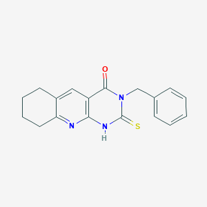 molecular formula C18H17N3OS B3907128 3-benzyl-2-mercapto-6,7,8,9-tetrahydropyrimido[4,5-b]quinolin-4(3H)-one 