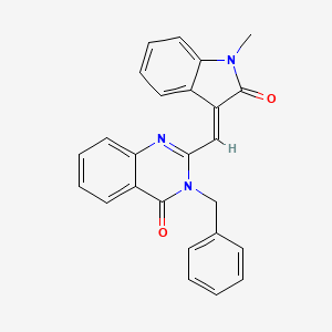 3-benzyl-2-[(1-methyl-2-oxo-1,2-dihydro-3H-indol-3-ylidene)methyl]-4(3H)-quinazolinone