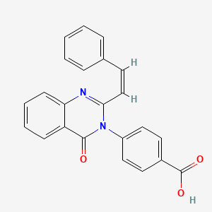 molecular formula C23H16N2O3 B3907159 4-[4-oxo-2-(2-phenylvinyl)-3(4H)-quinazolinyl]benzoic acid 