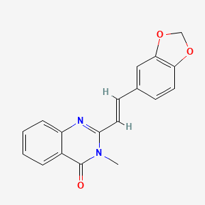 molecular formula C18H14N2O3 B3907180 2-[2-(1,3-benzodioxol-5-yl)vinyl]-3-methyl-4(3H)-quinazolinone CAS No. 6032-83-3