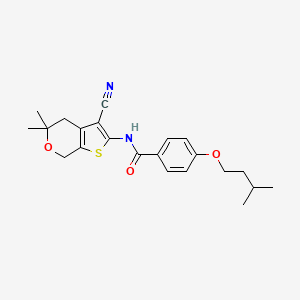molecular formula C22H26N2O3S B3907186 N-(3-cyano-5,5-dimethyl-4,7-dihydro-5H-thieno[2,3-c]pyran-2-yl)-4-(3-methylbutoxy)benzamide 