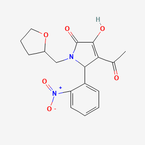 molecular formula C17H18N2O6 B3907203 4-acetyl-3-hydroxy-5-(2-nitrophenyl)-1-(tetrahydro-2-furanylmethyl)-1,5-dihydro-2H-pyrrol-2-one 