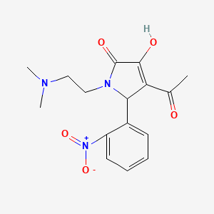 molecular formula C16H19N3O5 B3907232 4-acetyl-1-[2-(dimethylamino)ethyl]-3-hydroxy-5-(2-nitrophenyl)-1,5-dihydro-2H-pyrrol-2-one 