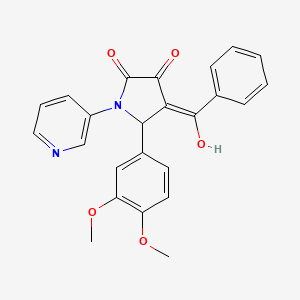 molecular formula C24H20N2O5 B3907251 4-benzoyl-5-(3,4-dimethoxyphenyl)-3-hydroxy-1-(3-pyridinyl)-1,5-dihydro-2H-pyrrol-2-one 