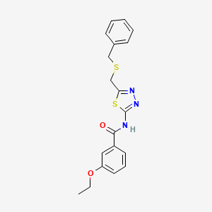 molecular formula C19H19N3O2S2 B3907258 N-{5-[(benzylthio)methyl]-1,3,4-thiadiazol-2-yl}-3-ethoxybenzamide 