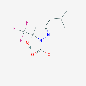 tert-butyl 5-hydroxy-3-isobutyl-5-(trifluoromethyl)-4,5-dihydro-1H-pyrazole-1-carboxylate
