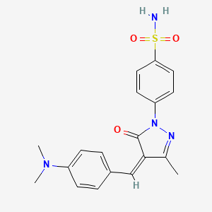 molecular formula C19H20N4O3S B3907282 4-{4-[4-(dimethylamino)benzylidene]-3-methyl-5-oxo-4,5-dihydro-1H-pyrazol-1-yl}benzenesulfonamide 