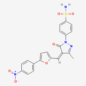 4-(3-methyl-4-{[5-(4-nitrophenyl)-2-furyl]methylene}-5-oxo-4,5-dihydro-1H-pyrazol-1-yl)benzenesulfonamide