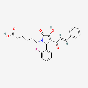 molecular formula C25H24FNO5 B3907301 6-[3-cinnamoyl-2-(2-fluorophenyl)-4-hydroxy-5-oxo-2,5-dihydro-1H-pyrrol-1-yl]hexanoic acid 