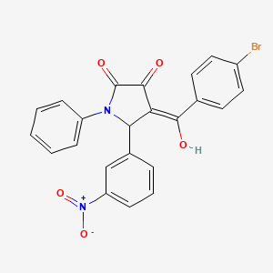 molecular formula C23H15BrN2O5 B3907309 4-(4-bromobenzoyl)-3-hydroxy-5-(3-nitrophenyl)-1-phenyl-1,5-dihydro-2H-pyrrol-2-one 
