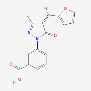 molecular formula C16H12N2O4 B3907348 3-[4-(2-furylmethylene)-3-methyl-5-oxo-4,5-dihydro-1H-pyrazol-1-yl]benzoic acid 