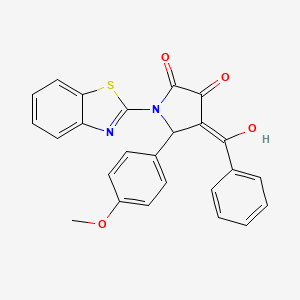 molecular formula C25H18N2O4S B3907358 1-(1,3-benzothiazol-2-yl)-4-benzoyl-3-hydroxy-5-(4-methoxyphenyl)-1,5-dihydro-2H-pyrrol-2-one 