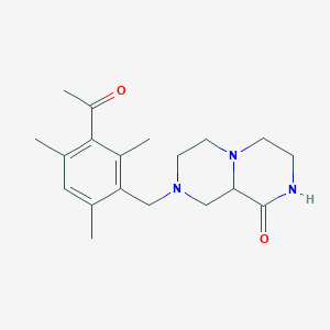 molecular formula C19H27N3O2 B3907376 8-(3-acetyl-2,4,6-trimethylbenzyl)hexahydro-2H-pyrazino[1,2-a]pyrazin-1(6H)-one 