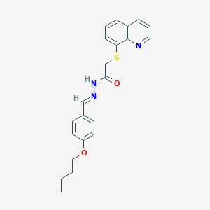 molecular formula C22H23N3O2S B390738 N'-(4-butoxybenzylidene)-2-(8-quinolinylsulfanyl)acetohydrazide 