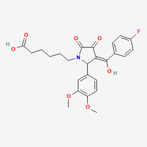 molecular formula C25H26FNO7 B3907400 6-[2-(3,4-dimethoxyphenyl)-3-(4-fluorobenzoyl)-4-hydroxy-5-oxo-2,5-dihydro-1H-pyrrol-1-yl]hexanoic acid CAS No. 6034-82-8