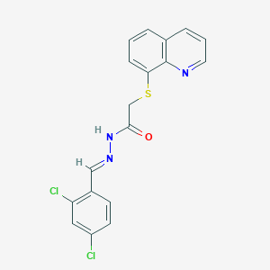 molecular formula C18H13Cl2N3OS B390741 N'-(2,4-dichlorobenzylidene)-2-(8-quinolinylsulfanyl)acetohydrazide CAS No. 496797-26-3