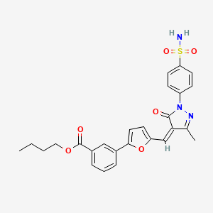 molecular formula C26H25N3O6S B3907438 butyl 3-[5-({1-[4-(aminosulfonyl)phenyl]-3-methyl-5-oxo-1,5-dihydro-4H-pyrazol-4-ylidene}methyl)-2-furyl]benzoate 