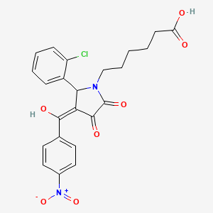 molecular formula C23H21ClN2O7 B3907444 6-[2-(2-chlorophenyl)-4-hydroxy-3-(4-nitrobenzoyl)-5-oxo-2,5-dihydro-1H-pyrrol-1-yl]hexanoic acid 