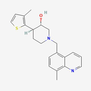 (3S*,4R*)-1-[(8-methylquinolin-5-yl)methyl]-4-(3-methyl-2-thienyl)piperidin-3-ol