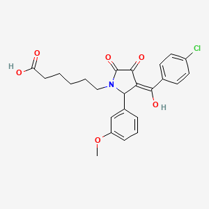 6-[3-(4-chlorobenzoyl)-4-hydroxy-2-(3-methoxyphenyl)-5-oxo-2,5-dihydro-1H-pyrrol-1-yl]hexanoic acid