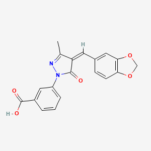 3-[(4Z)-4-[(2H-1,3-Benzodioxol-5-YL)methylidene]-3-methyl-5-oxo-4,5-dihydro-1H-pyrazol-1-YL]benzoic acid