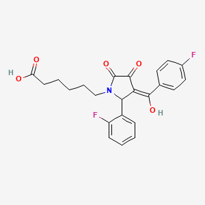 molecular formula C23H21F2NO5 B3907509 6-[3-(4-fluorobenzoyl)-2-(2-fluorophenyl)-4-hydroxy-5-oxo-2,5-dihydro-1H-pyrrol-1-yl]hexanoic acid 