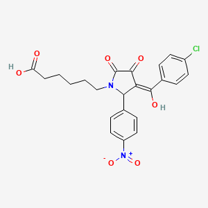 6-[3-(4-chlorobenzoyl)-4-hydroxy-2-(4-nitrophenyl)-5-oxo-2,5-dihydro-1H-pyrrol-1-yl]hexanoic acid