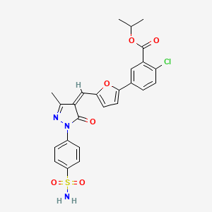 isopropyl 5-[5-({1-[4-(aminosulfonyl)phenyl]-3-methyl-5-oxo-1,5-dihydro-4H-pyrazol-4-ylidene}methyl)-2-furyl]-2-chlorobenzoate