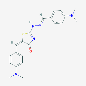 molecular formula C21H23N5OS B390755 (5E)-5-[[4-(dimethylamino)phenyl]methylidene]-2-[(2E)-2-[[4-(dimethylamino)phenyl]methylidene]hydrazinyl]-1,3-thiazol-4-one 