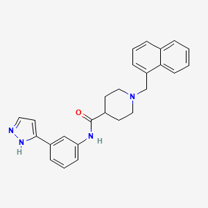 molecular formula C26H26N4O B3907590 1-(1-naphthylmethyl)-N-[3-(1H-pyrazol-5-yl)phenyl]-4-piperidinecarboxamide 