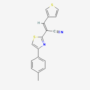 molecular formula C17H12N2S2 B3907591 2-[4-(4-methylphenyl)-1,3-thiazol-2-yl]-3-(3-thienyl)acrylonitrile 