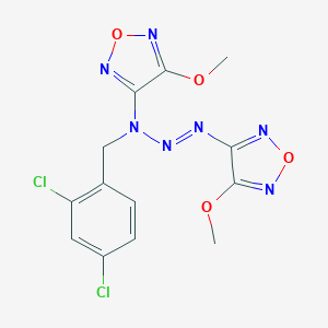 molecular formula C13H11Cl2N7O4 B390760 3,3'-[(1E)-3-(2,4-dichlorobenzyl)triaz-1-ene-1,3-diyl]bis(4-methoxy-1,2,5-oxadiazole) 