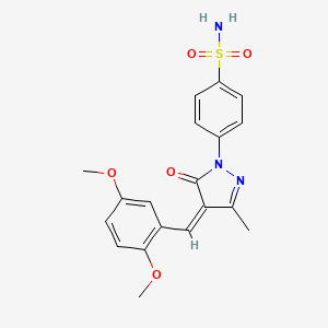 molecular formula C19H19N3O5S B3907600 4-[4-(2,5-dimethoxybenzylidene)-3-methyl-5-oxo-4,5-dihydro-1H-pyrazol-1-yl]benzenesulfonamide 