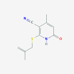 molecular formula C11H12N2OS B3907611 4-methyl-2-[(2-methyl-2-propen-1-yl)thio]-6-oxo-1,6-dihydro-3-pyridinecarbonitrile 