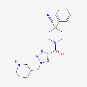 molecular formula C21H26N6O B3907616 4-phenyl-1-{[1-(piperidin-3-ylmethyl)-1H-1,2,3-triazol-4-yl]carbonyl}piperidine-4-carbonitrile 