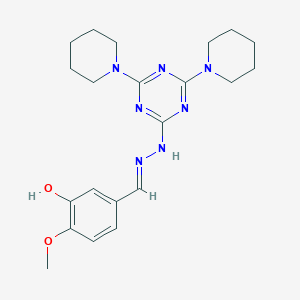 3-Hydroxy-4-methoxybenzaldehyde [4,6-di(1-piperidinyl)-1,3,5-triazin-2-yl]hydrazone