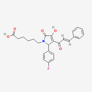 molecular formula C25H24FNO5 B3907630 6-[3-cinnamoyl-2-(4-fluorophenyl)-4-hydroxy-5-oxo-2,5-dihydro-1H-pyrrol-1-yl]hexanoic acid 