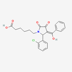 molecular formula C23H22ClNO5 B3907633 6-[3-benzoyl-2-(2-chlorophenyl)-4-hydroxy-5-oxo-2,5-dihydro-1H-pyrrol-1-yl]hexanoic acid 