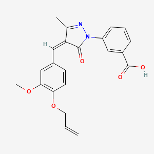 molecular formula C22H20N2O5 B3907640 3-{4-[4-(allyloxy)-3-methoxybenzylidene]-3-methyl-5-oxo-4,5-dihydro-1H-pyrazol-1-yl}benzoic acid 